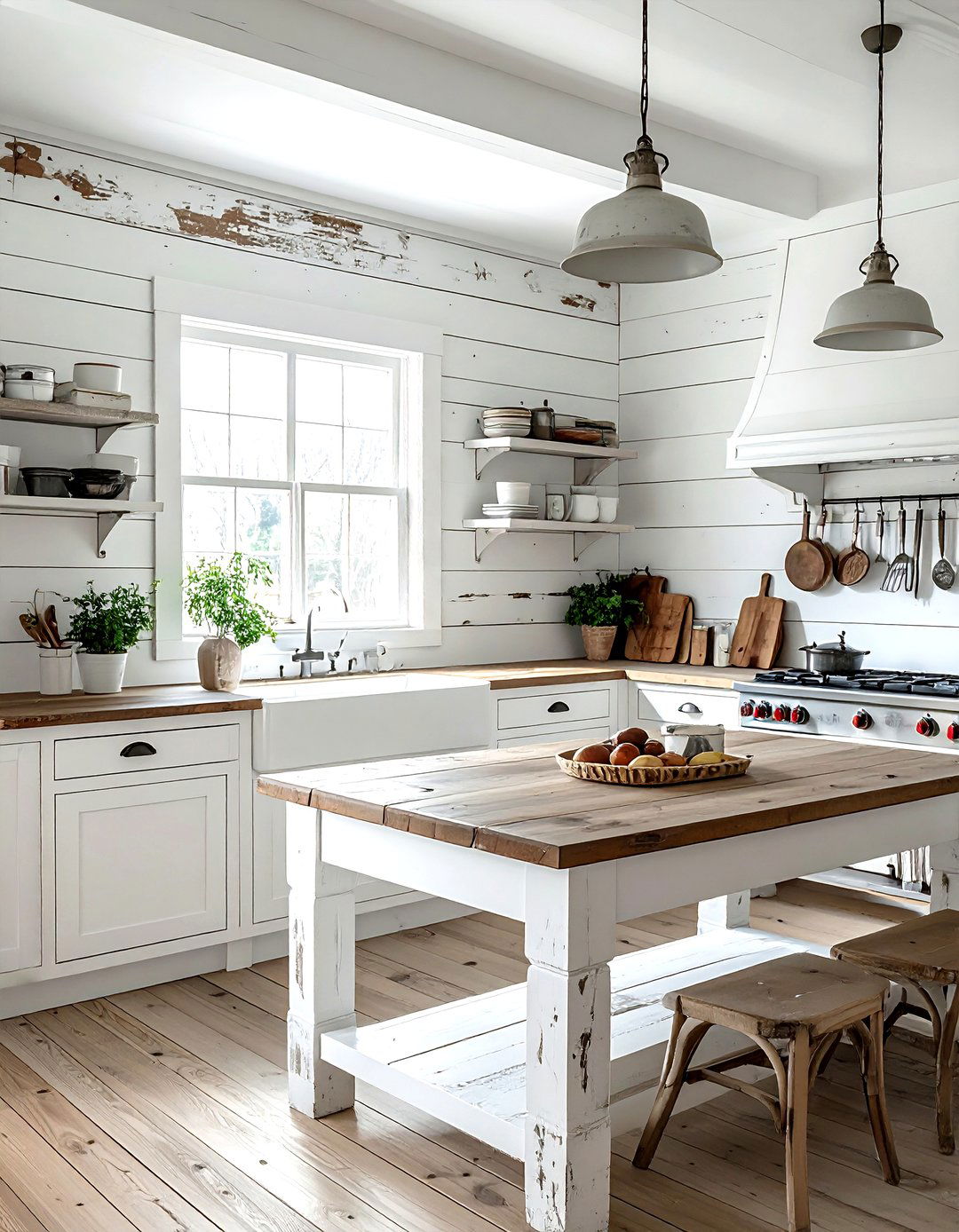 Distressed shiplap finish - 30 kitchen shiplap ideas