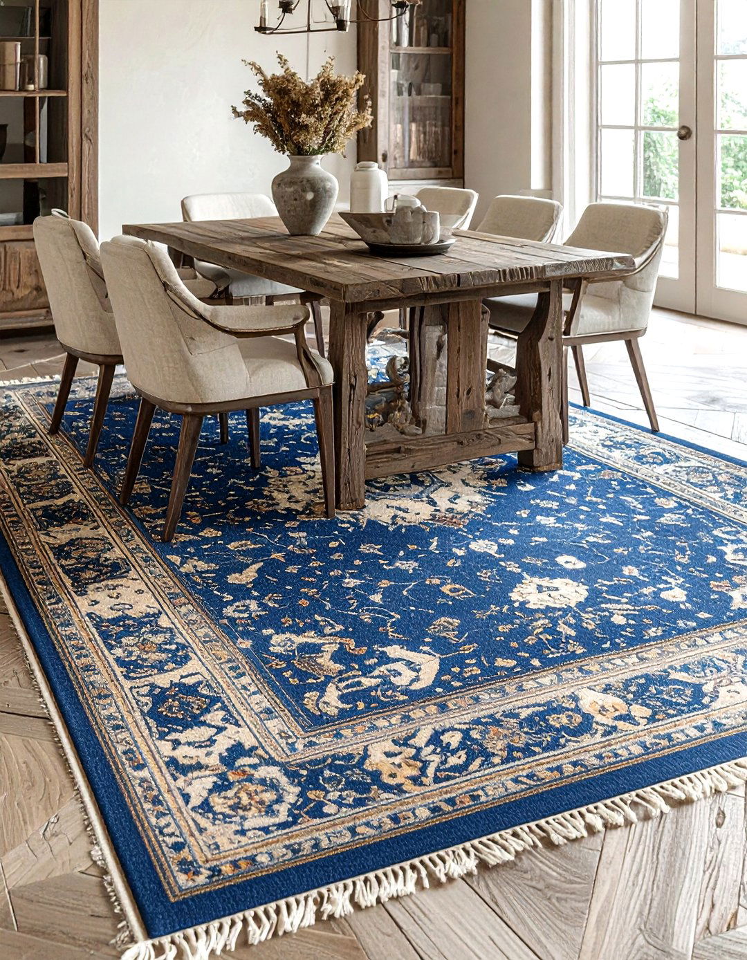 Distressed traditional rug - 30 patterned rug ideas