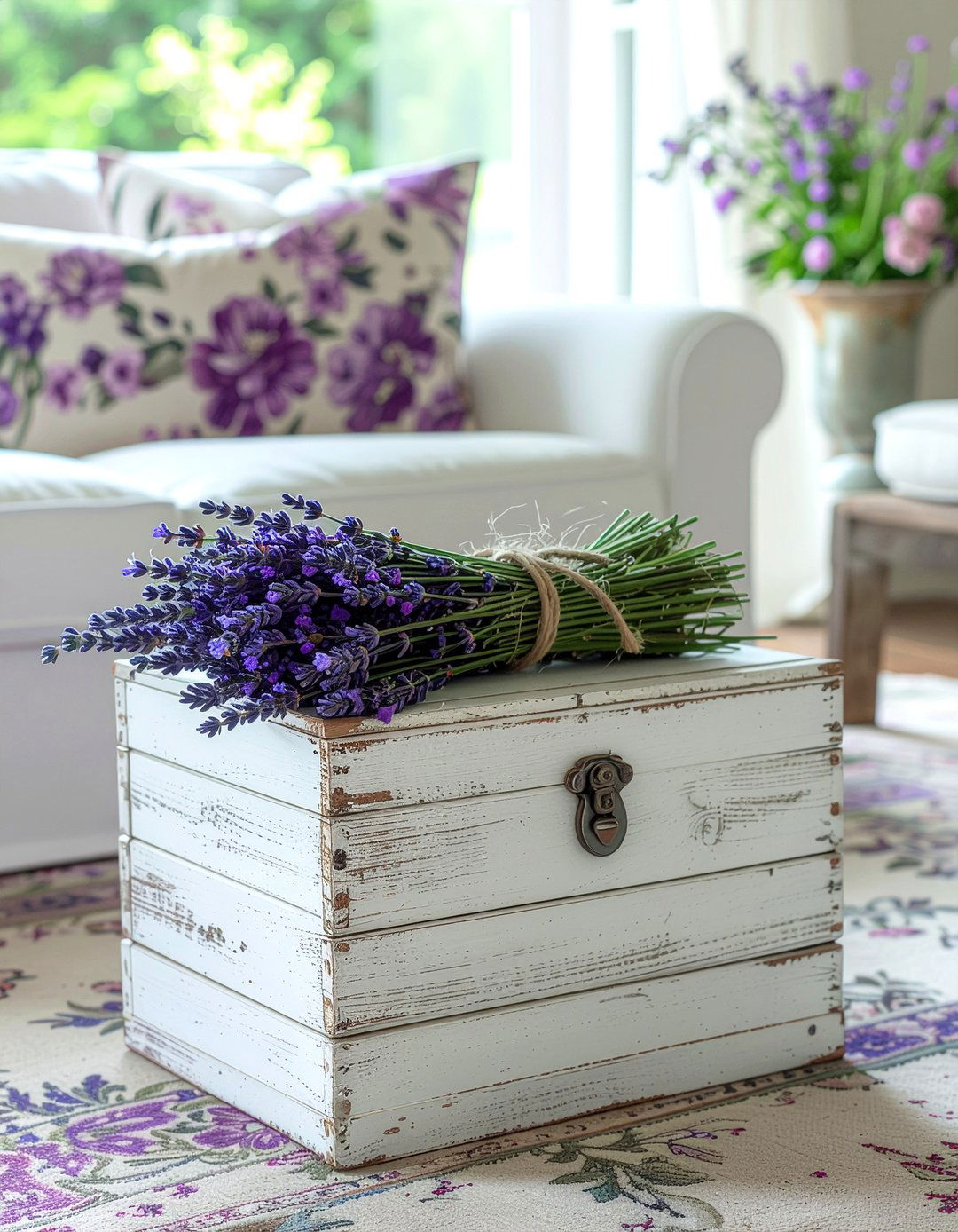 Distressed wood box - 30 living room storage box ideas