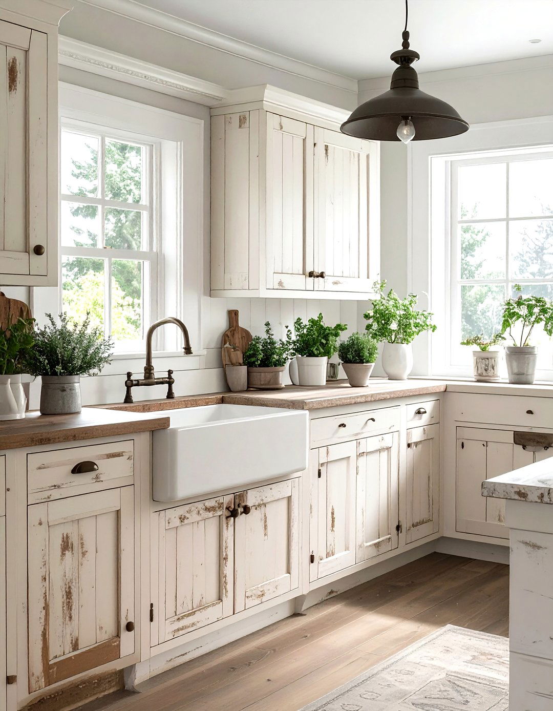 Distressed wood cabinets - 30 DIY kitchen cabinet ideas