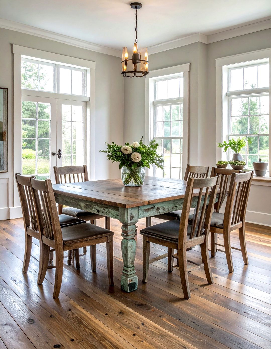 Distressed wood finish - 30 French cottage dining room ideas