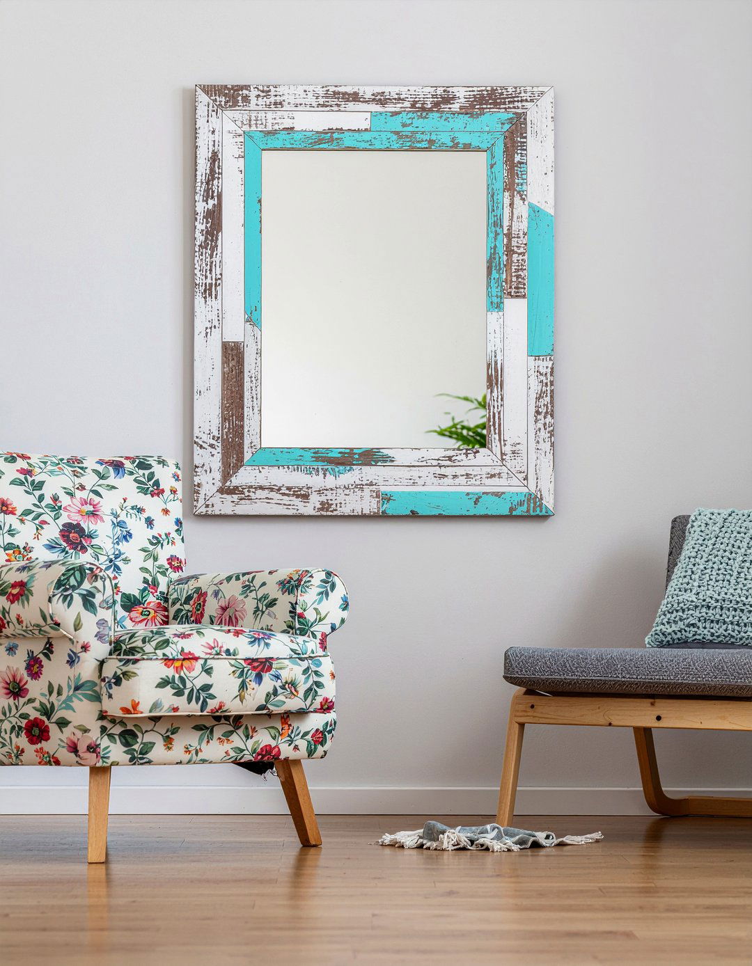 Distressed wood mirror - 30 living room mirrors