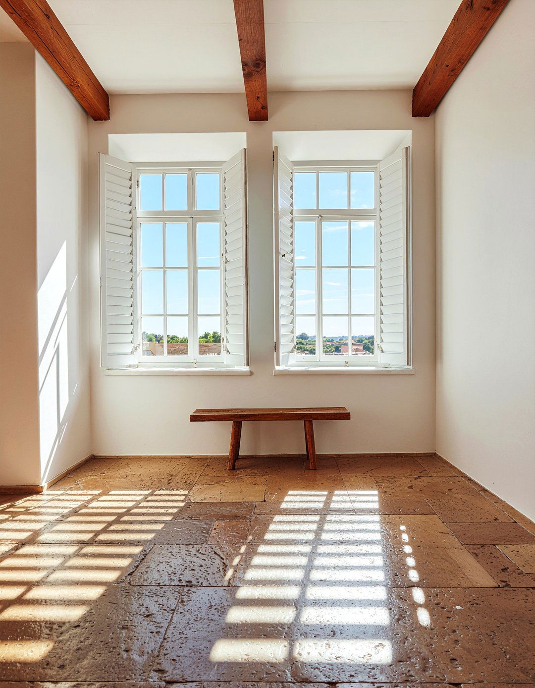 Distressed wood shutters - 30 Mediterranean living room ideas