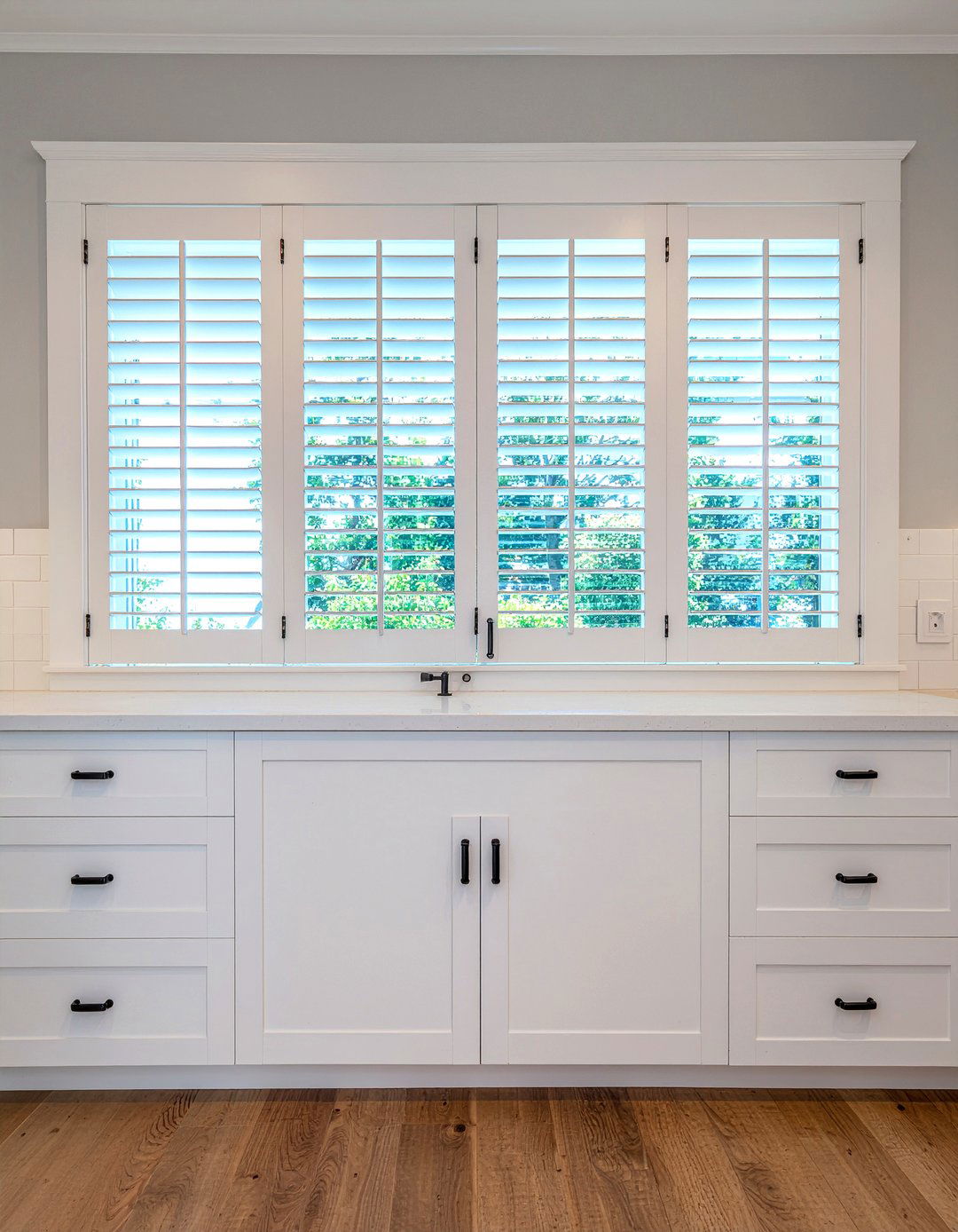 Distressed wood shutters - 30 kitchen shutter ideas