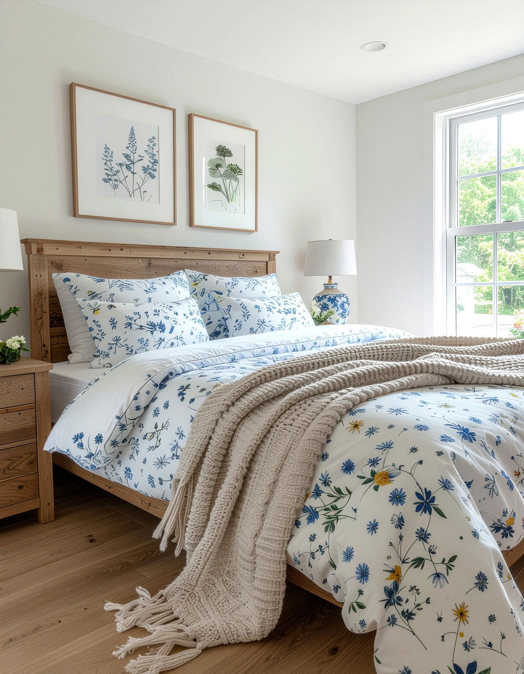 Ditsy print bedding - 30 floral pattern decor ideas