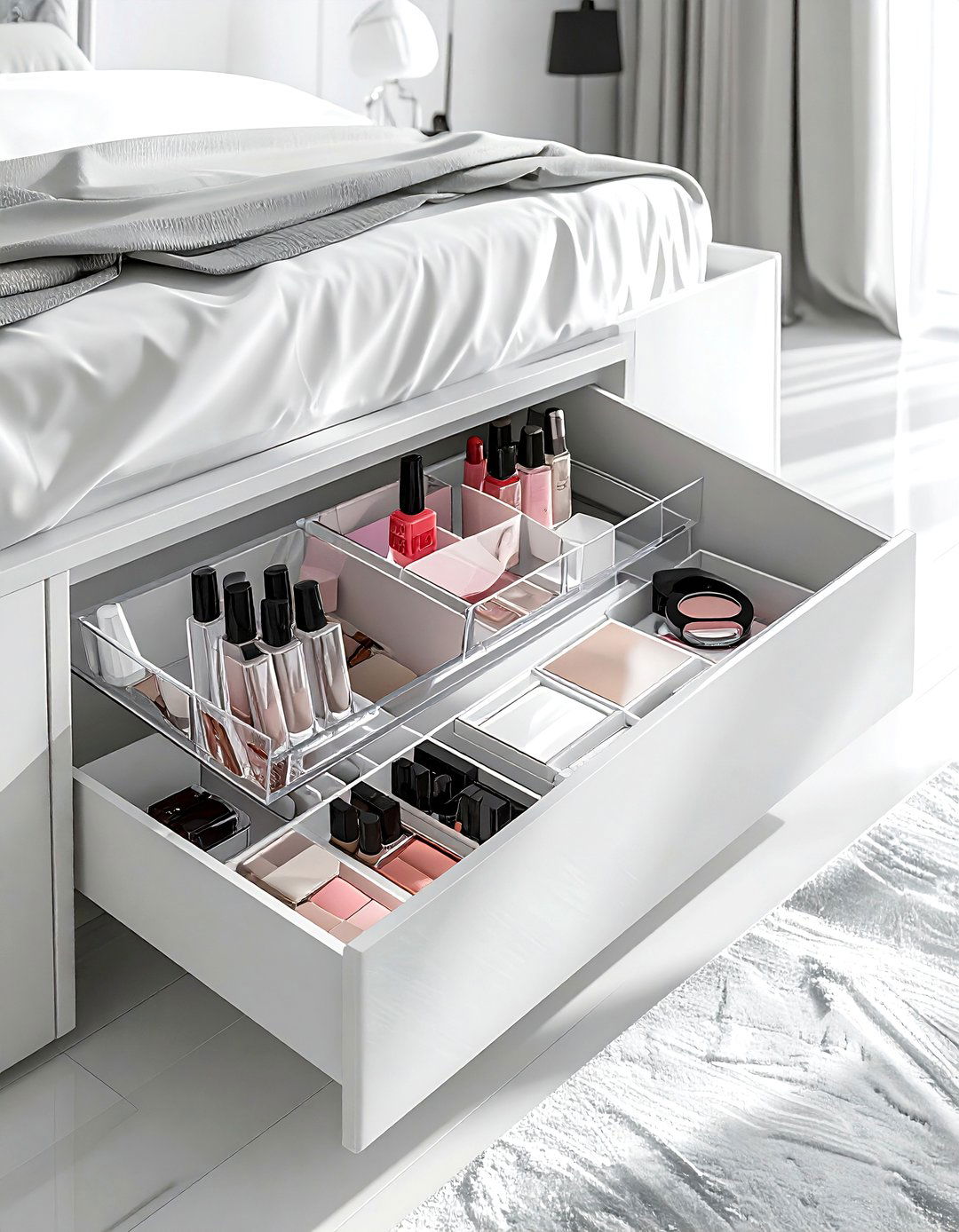 Divided Drawer Organizer - 30 bathroom under bed storage ideas