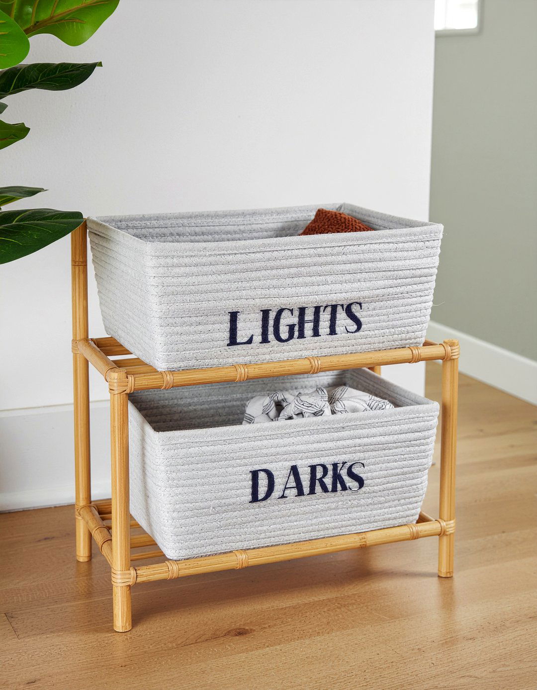 Divided laundry hamper for lights and darks - 30 bedroom laundry hampers