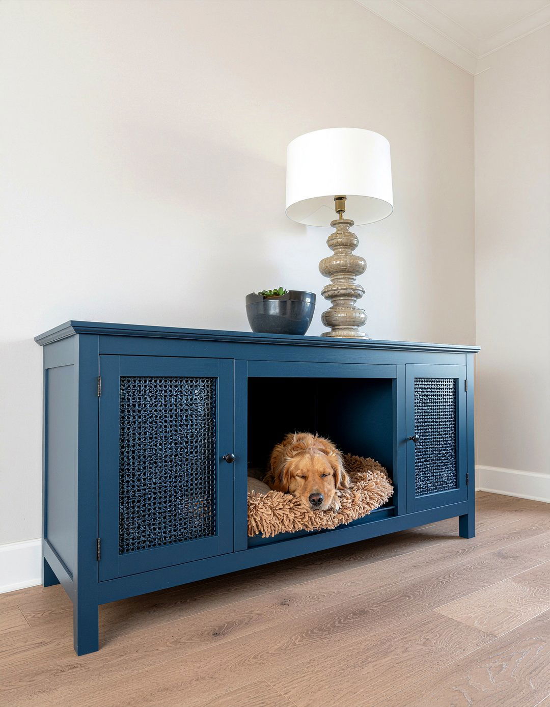 Dog Crate Furniture Sideboard - 30 dog-friendly dining room ideas