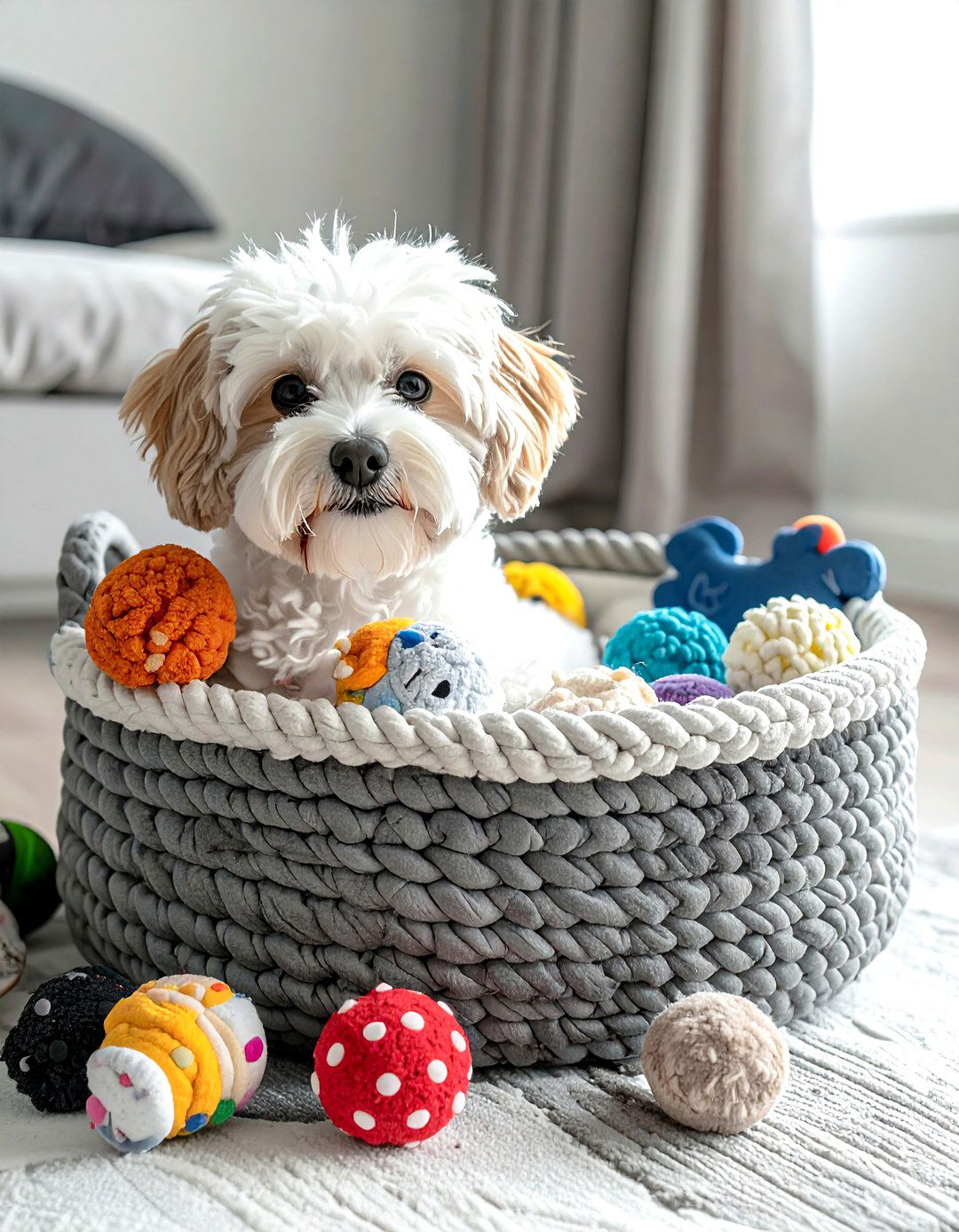 Dog Toy Basket - 30 living room storage basket ideas