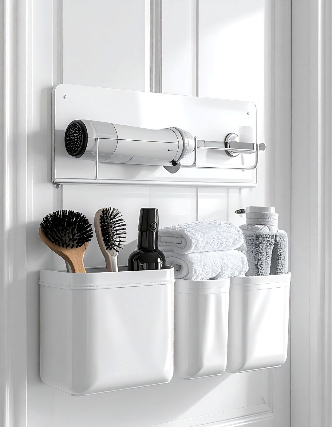 Door hanging rack - 30 bathroom storage hacks