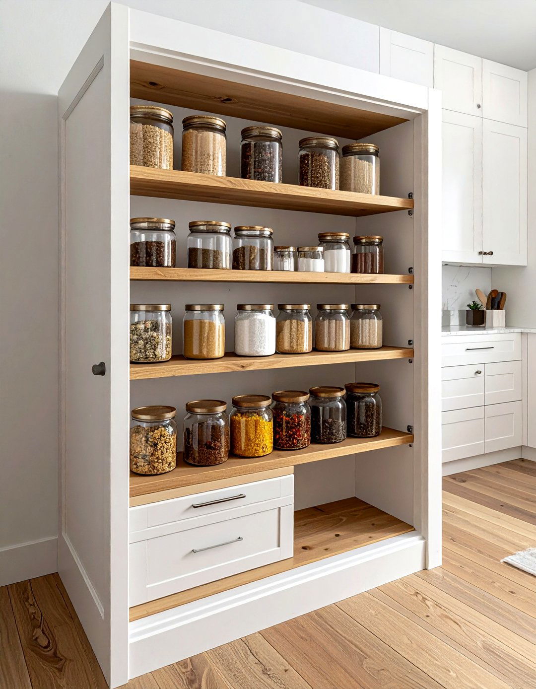 Door mounted spice rack - 30 DIY kitchen cabinet ideas