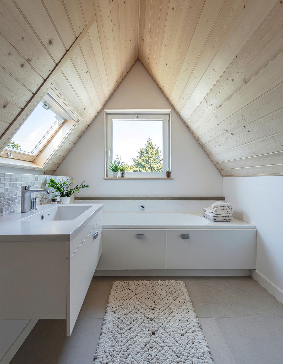 Dormer window bathroom nook - 30 attic bathroom ideas