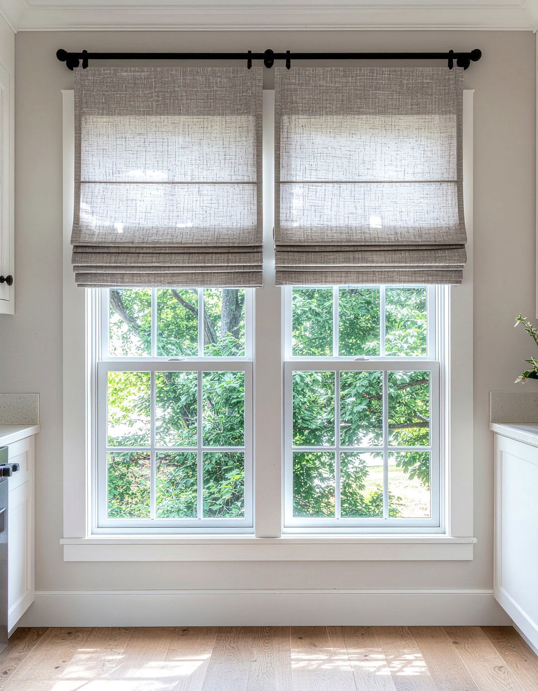 Double Cafe Curtain - 30 kitchen cafe curtain ideas