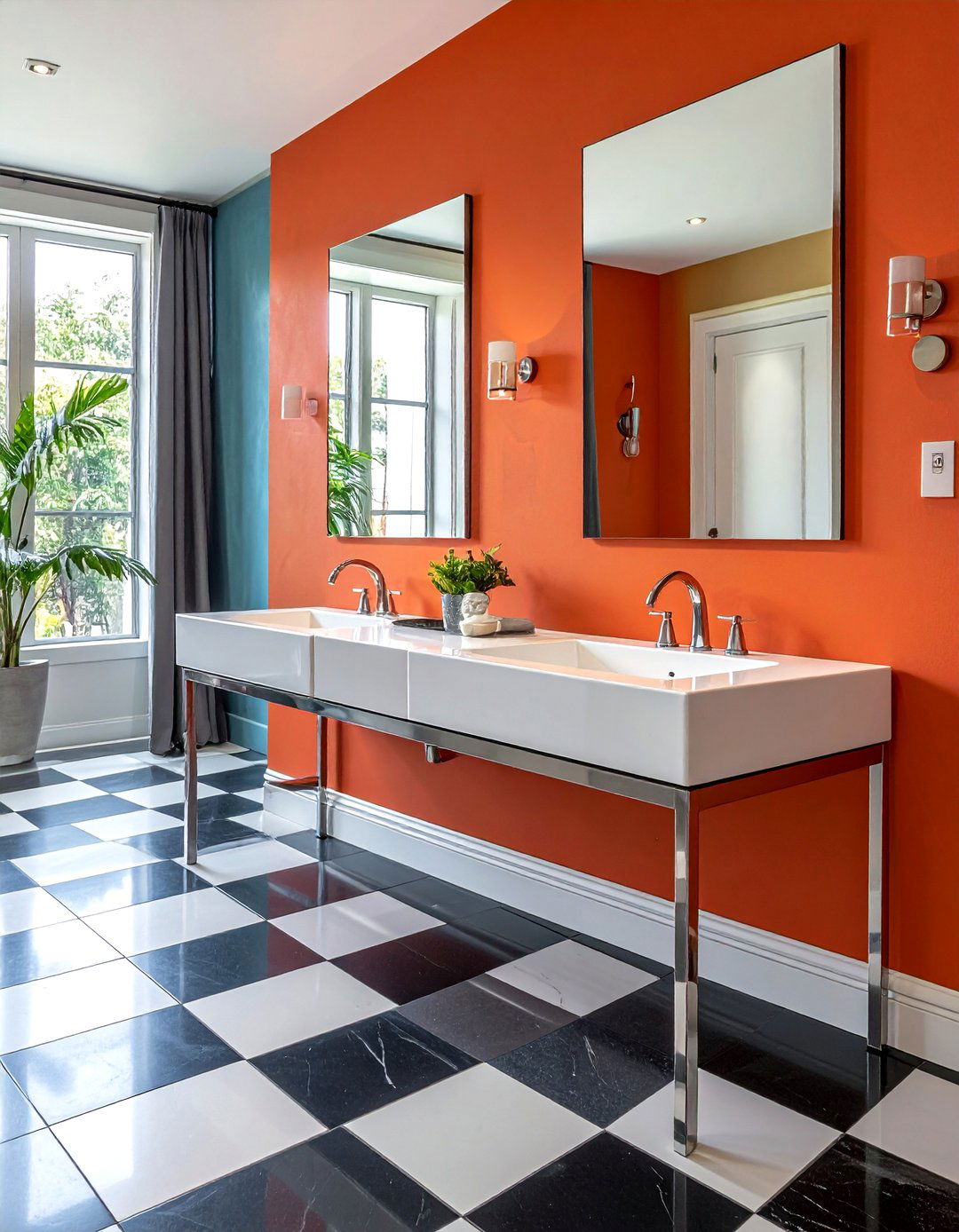 Double Console Sink - 30 Edwardian bathroom ideas