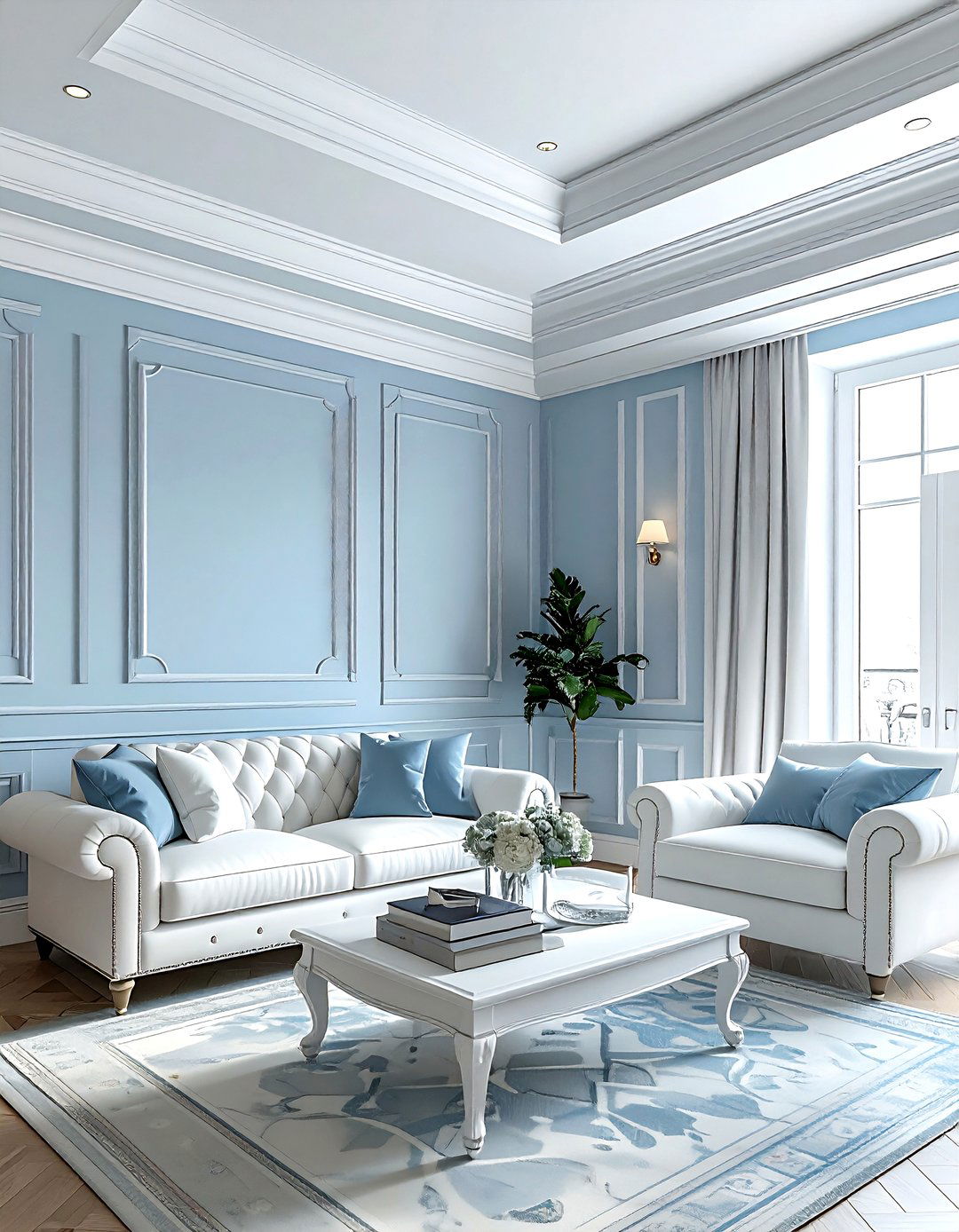 Double Crown Molding - 30 living room trim ideas