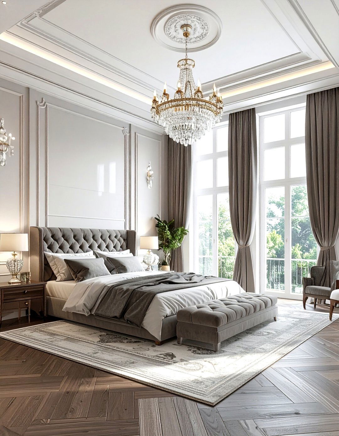 Double Crown Molding - 30 bedroom molding ideas