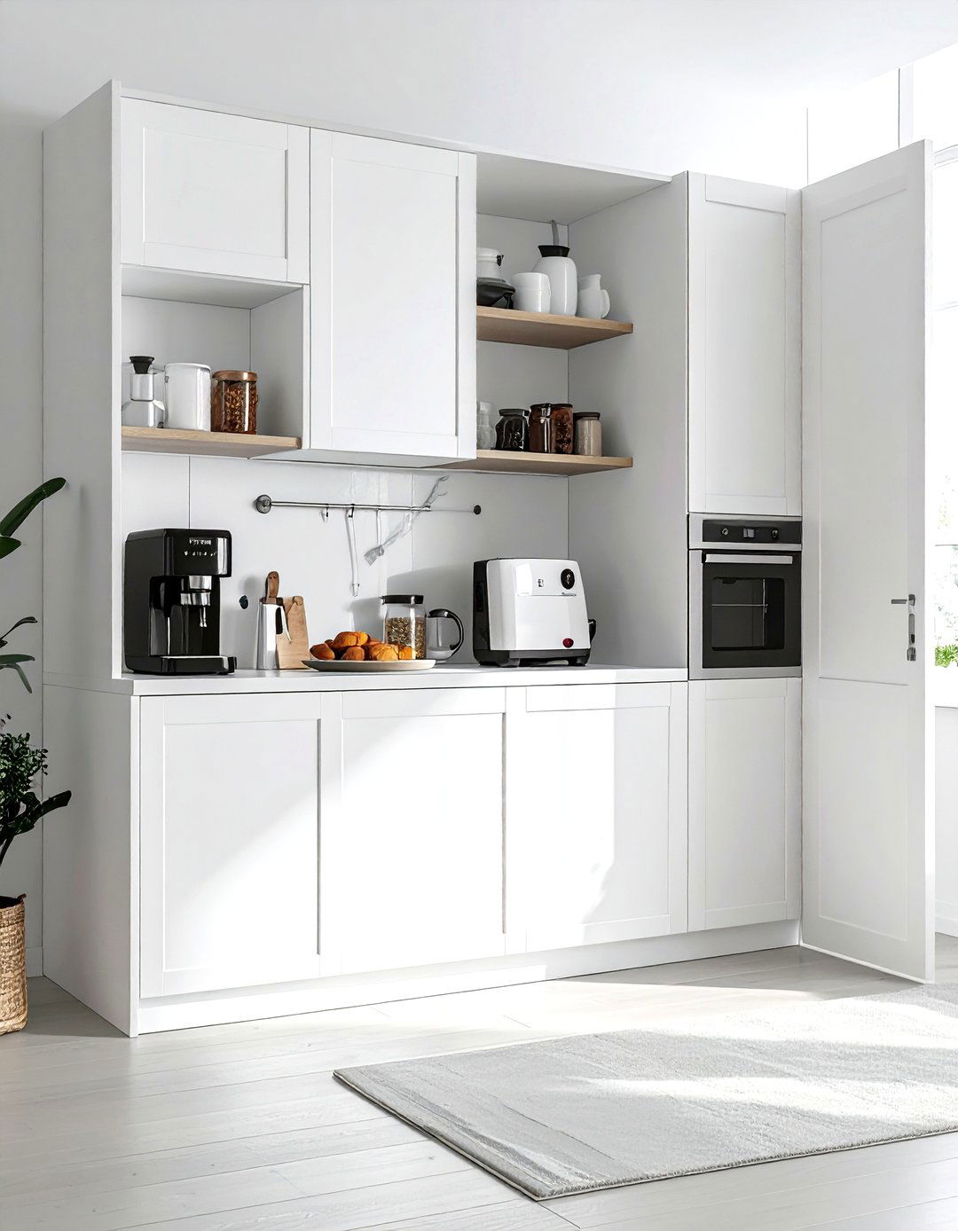 Double Door Coffee Cabinet - 30 kitchen coffee nook ideas