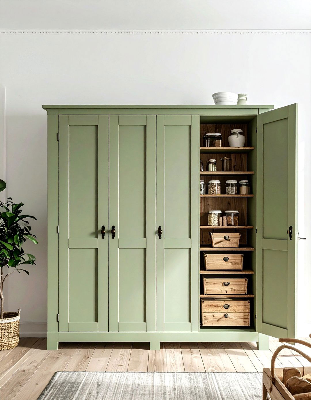 Double Door Larder - 30 hidden pantry kitchen ideas