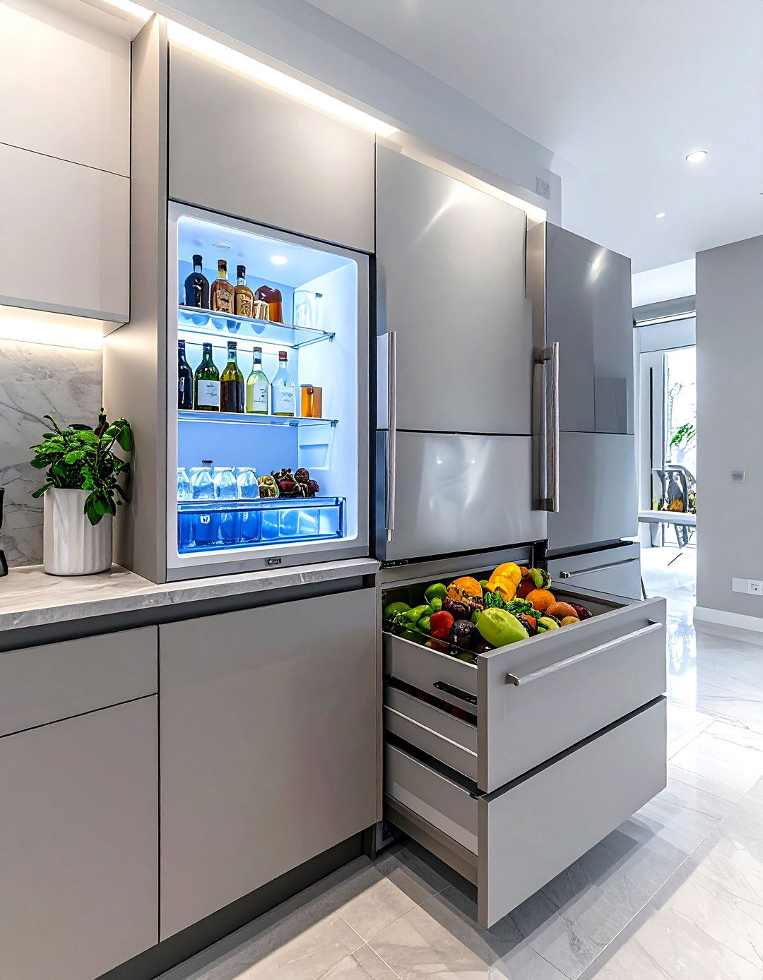 Double Drawer Beverage Fridge - 30 kitchen beverage center ideas