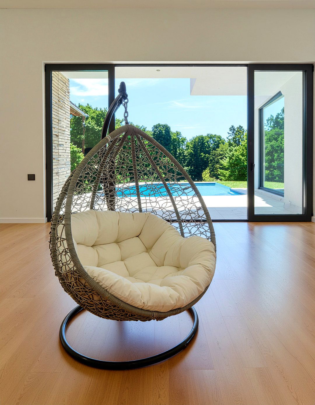 Double Egg Chair - 30 living room egg chair ideas