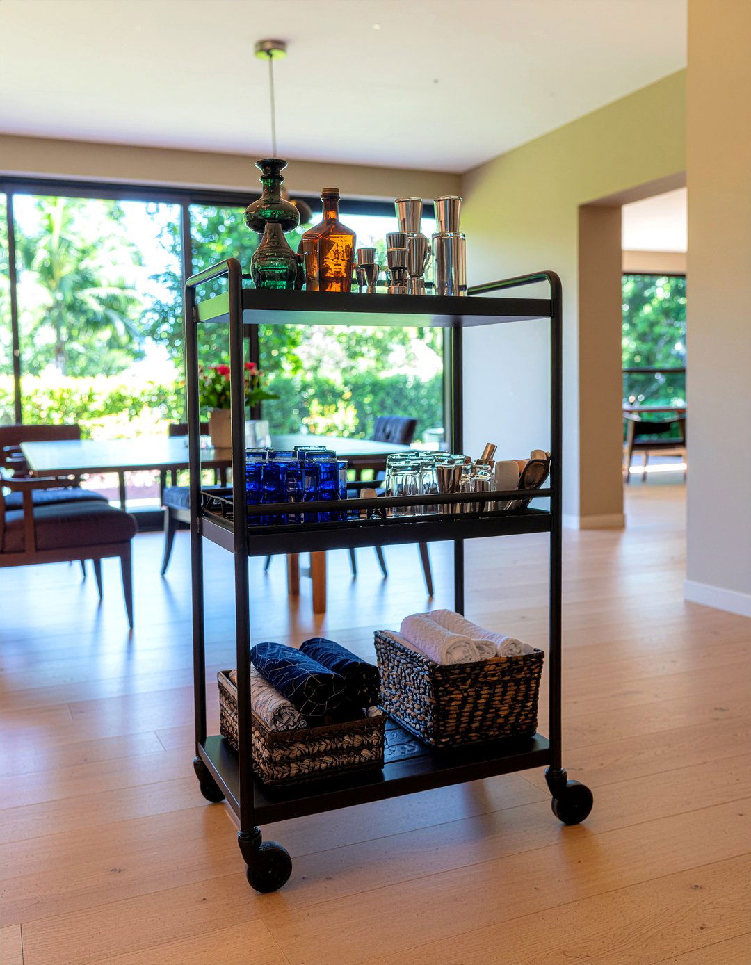 Double Handle Bar Cart - 30 dining room bar cart ideas