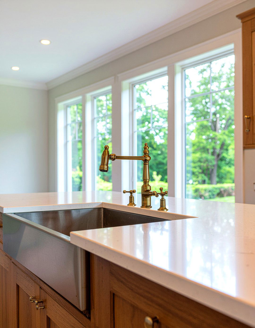 Double Handle Bridge Faucet - 30 bridge kitchen faucet ideas