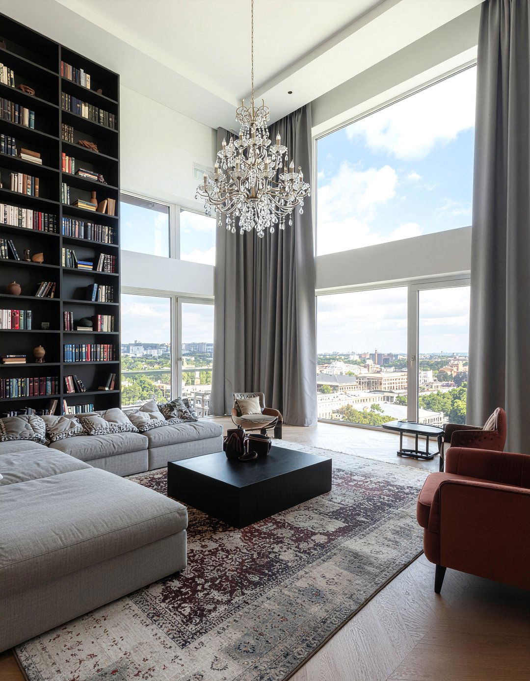 Double Height Ceiling - 30 penthouse living room ideas