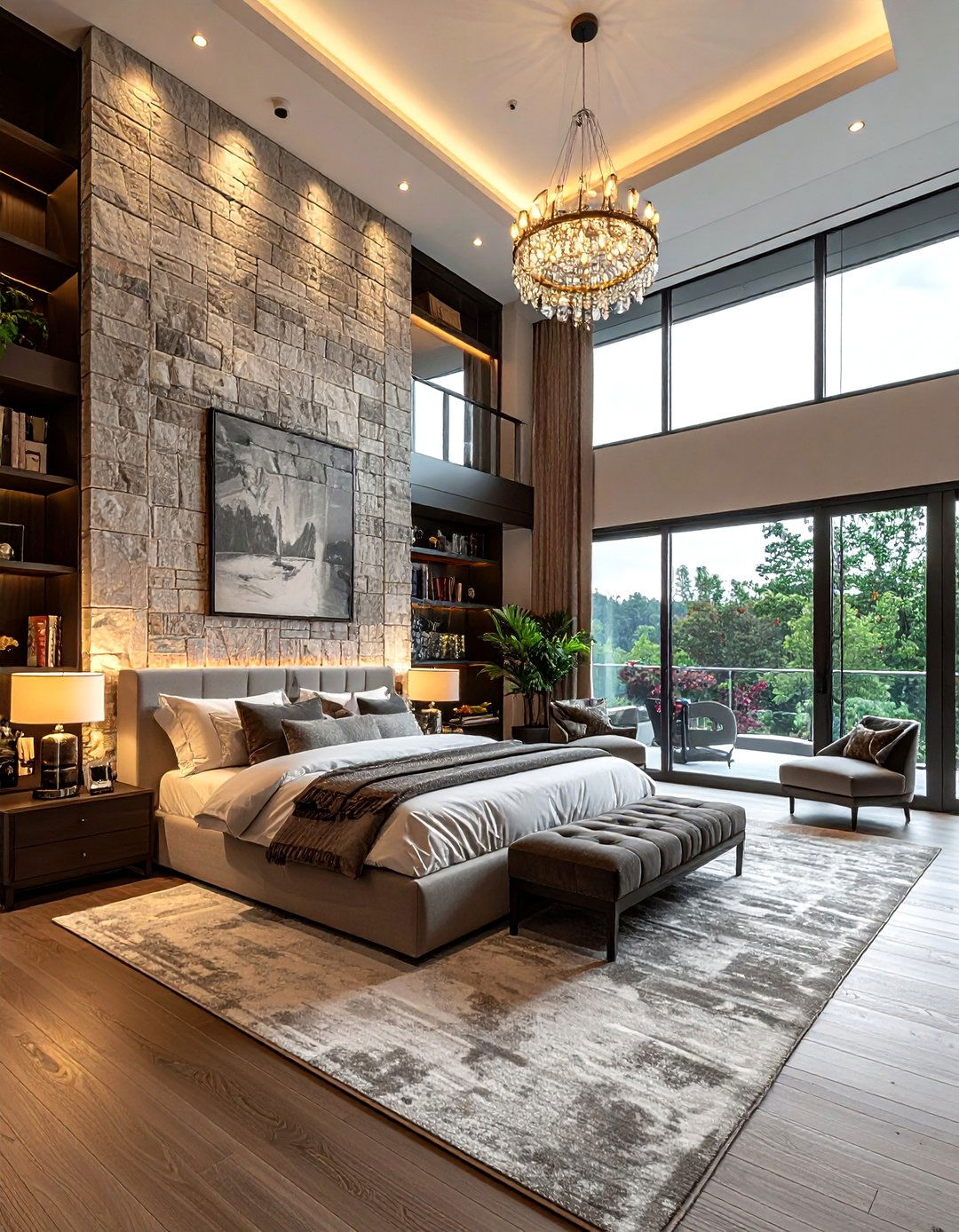 Double Height Ceiling Bedroom - 30 mansion bedroom ideas