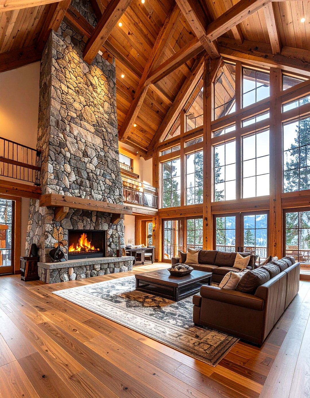 Double Height Ceiling Room - 30 ski chalet living room ideas