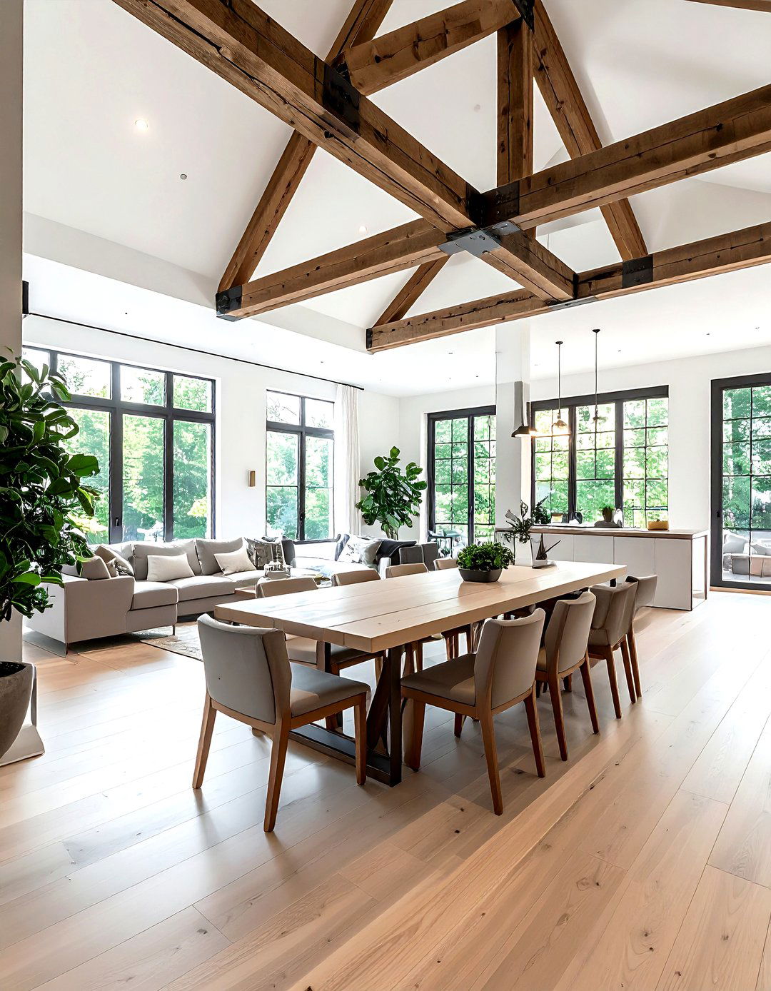 Double King Post Truss - 30 living room trusses ideas