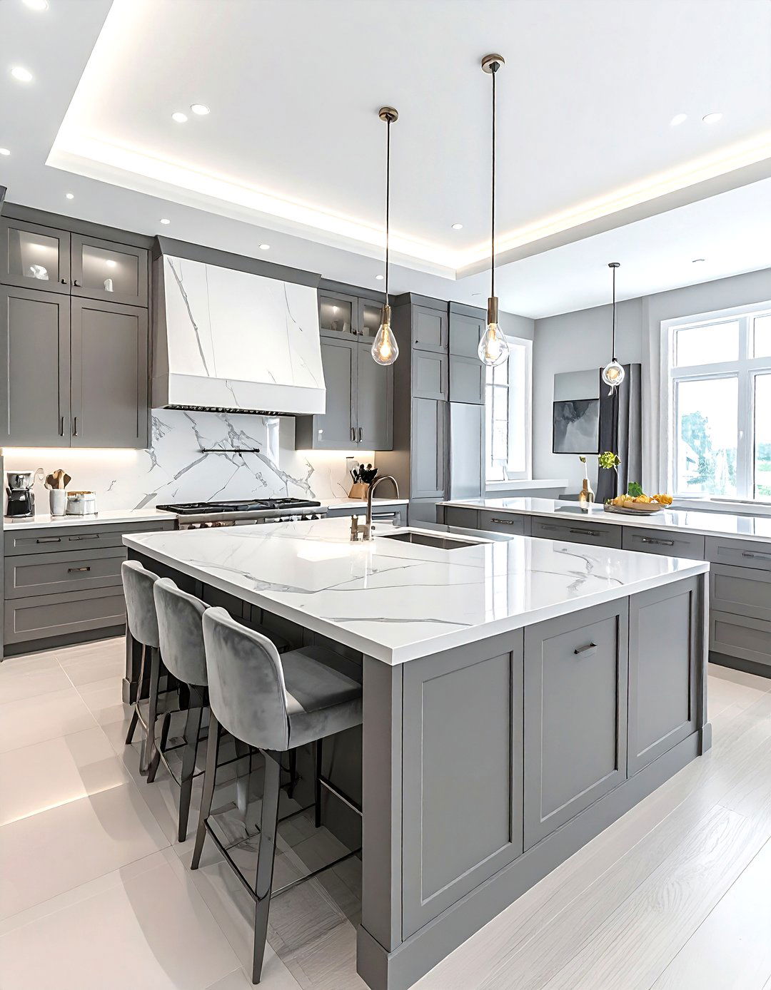 Double Kitchen Island - 30 kitchen entertaining ideas