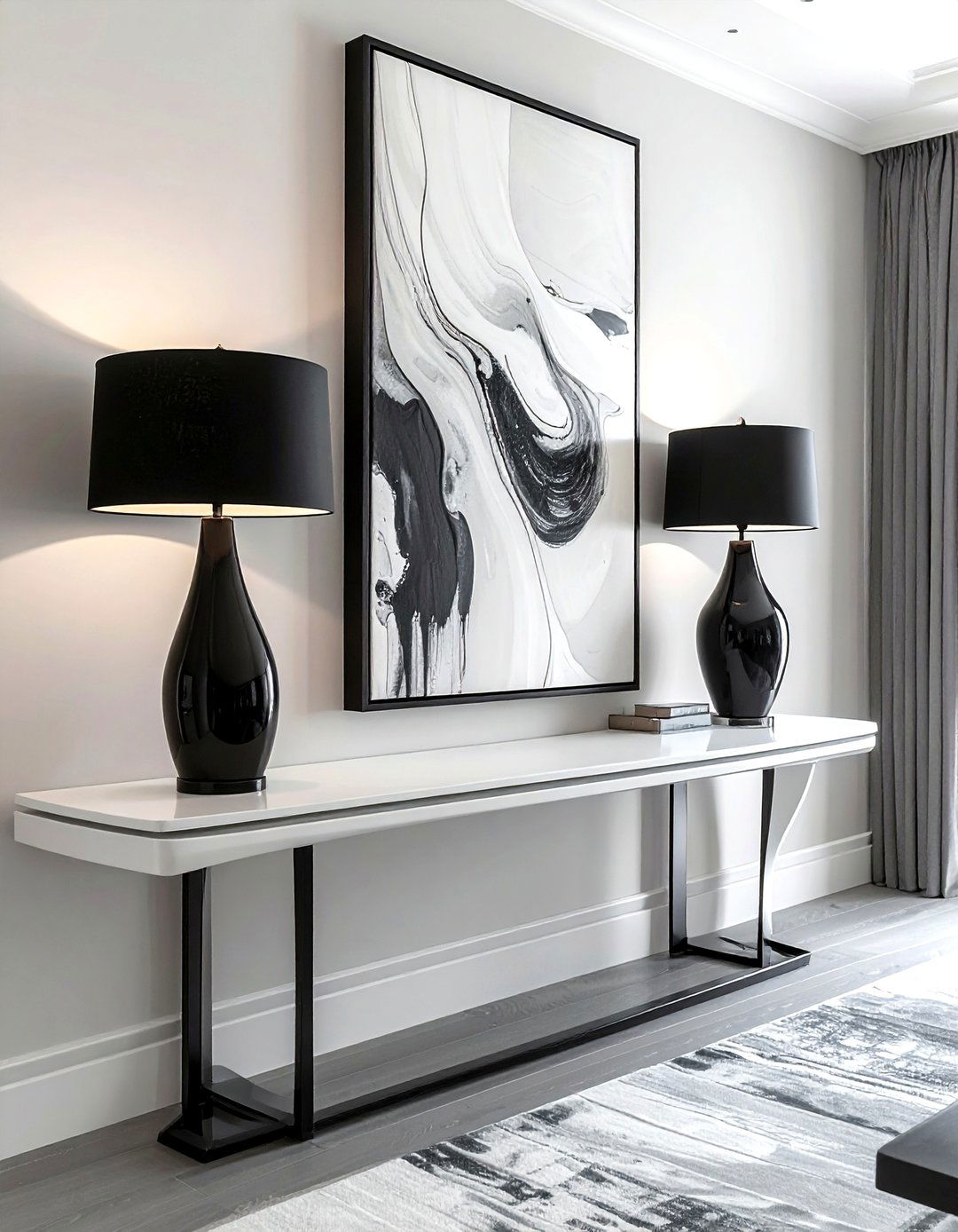 Double Lamp Console Styling - 30 living room table lamp styling