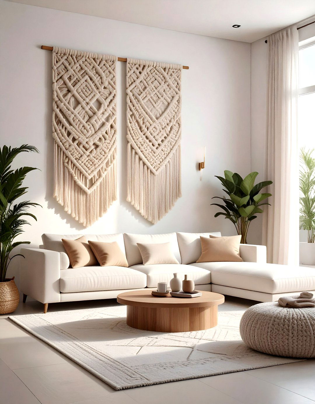 Double Layer Macrame - 30 living room macrame wall hangings