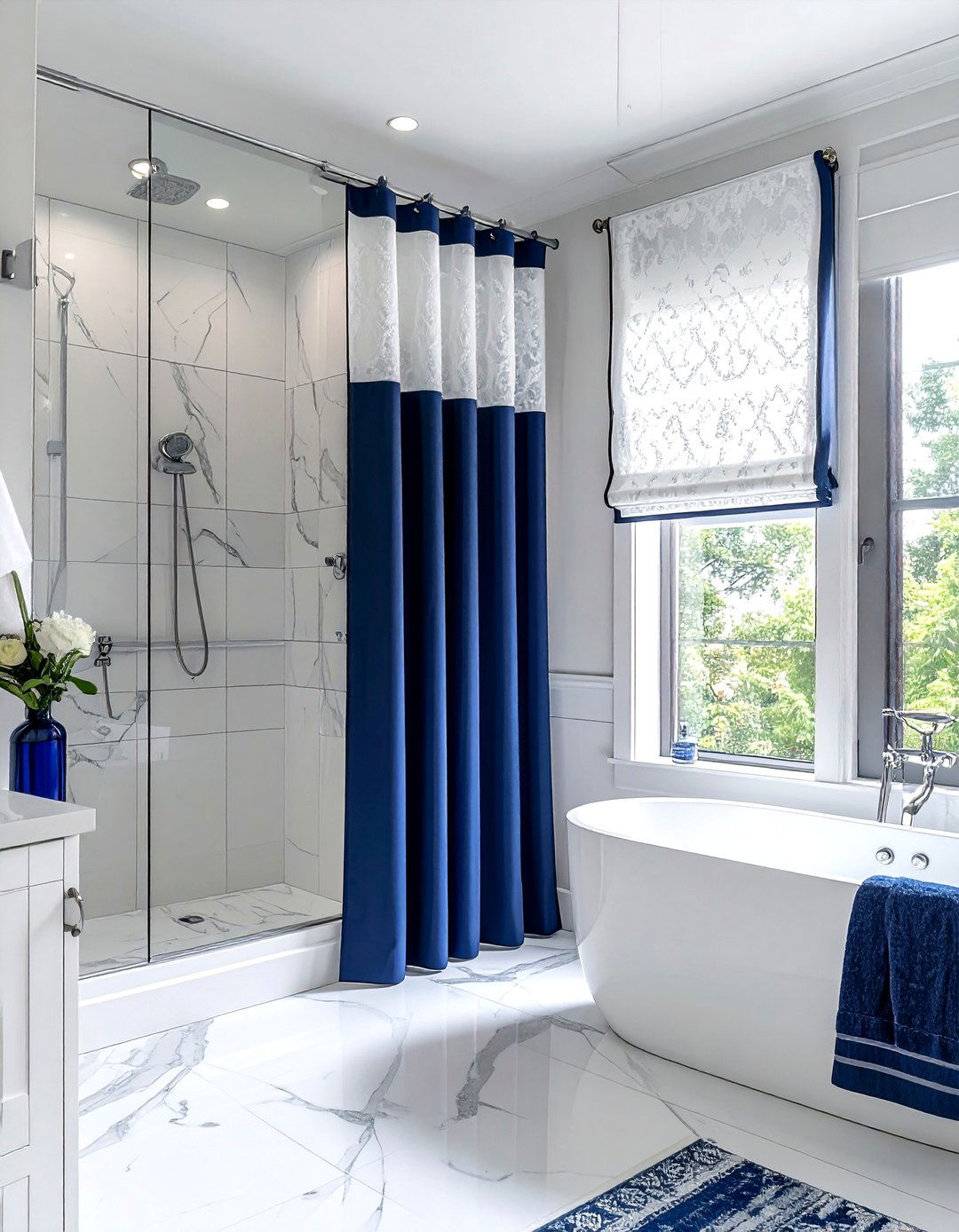 Double Layer Valance - 30 bathroom valance ideas