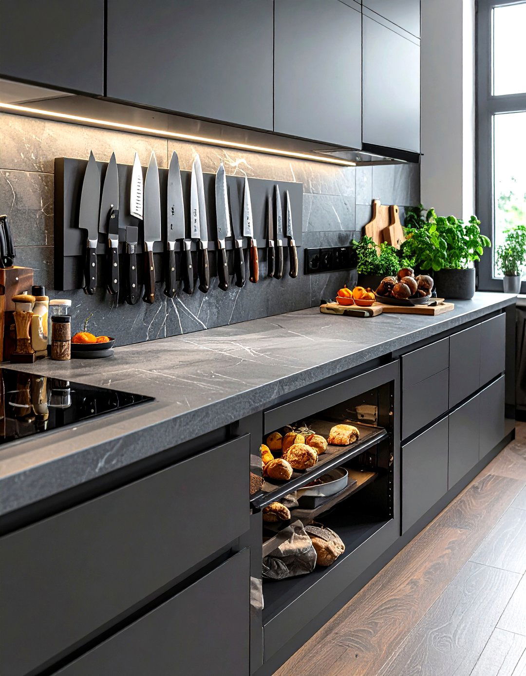 Double Magnetic Knife Strips For Extra Storage - 30 magnetic knife strip kitchen ideas