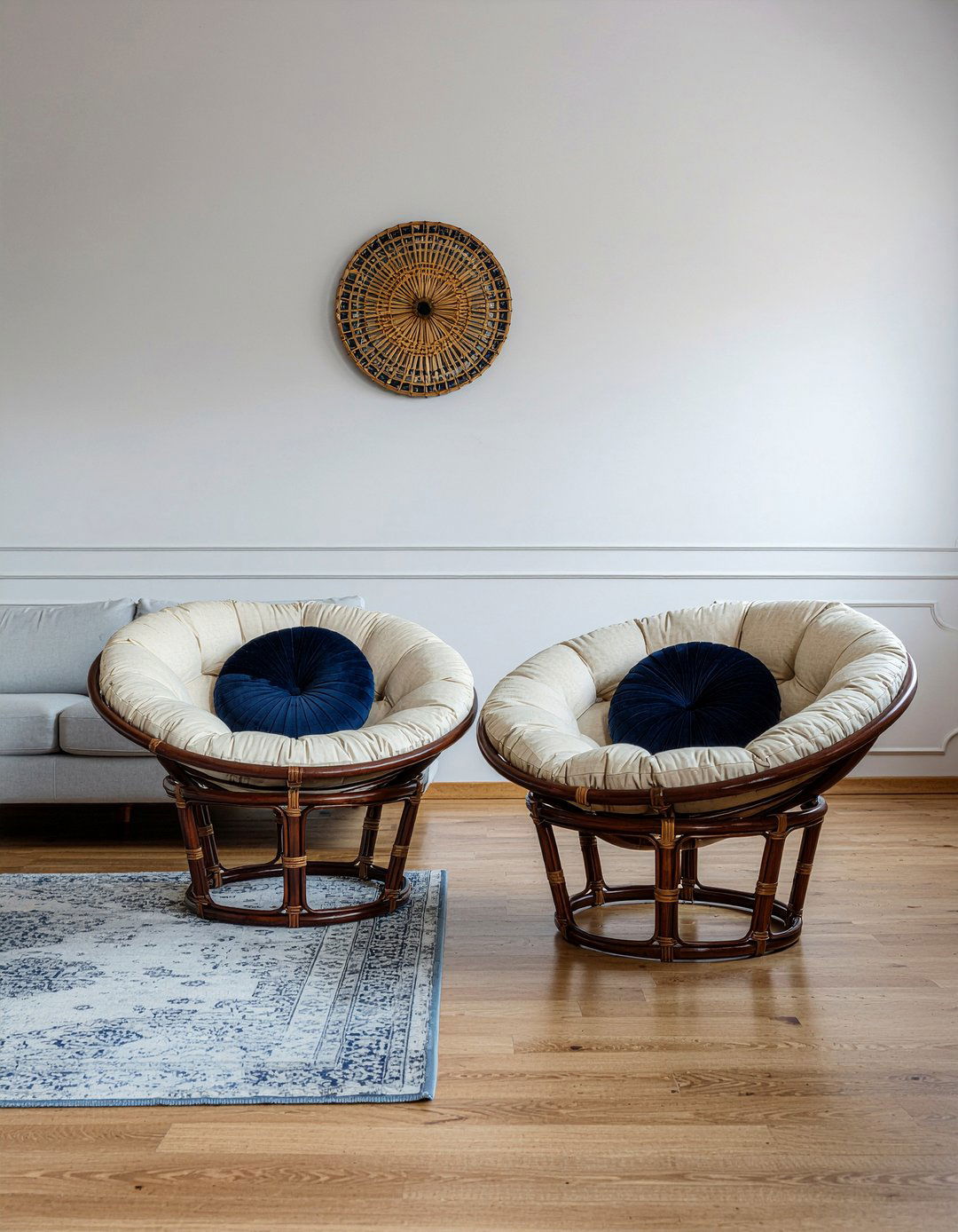 Double Papasan Chair Seating - 30 living room papasan chair ideas