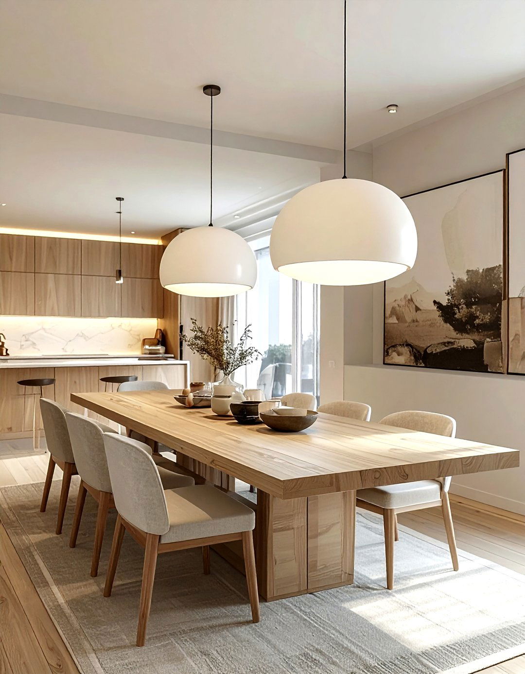 Double Pendant Setup - 30 dining room task lighting ideas