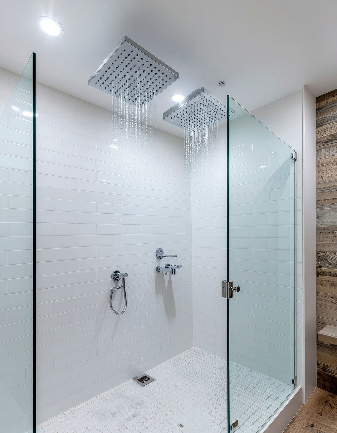 Double Rain Shower Head - 30 bathroom goals ideas