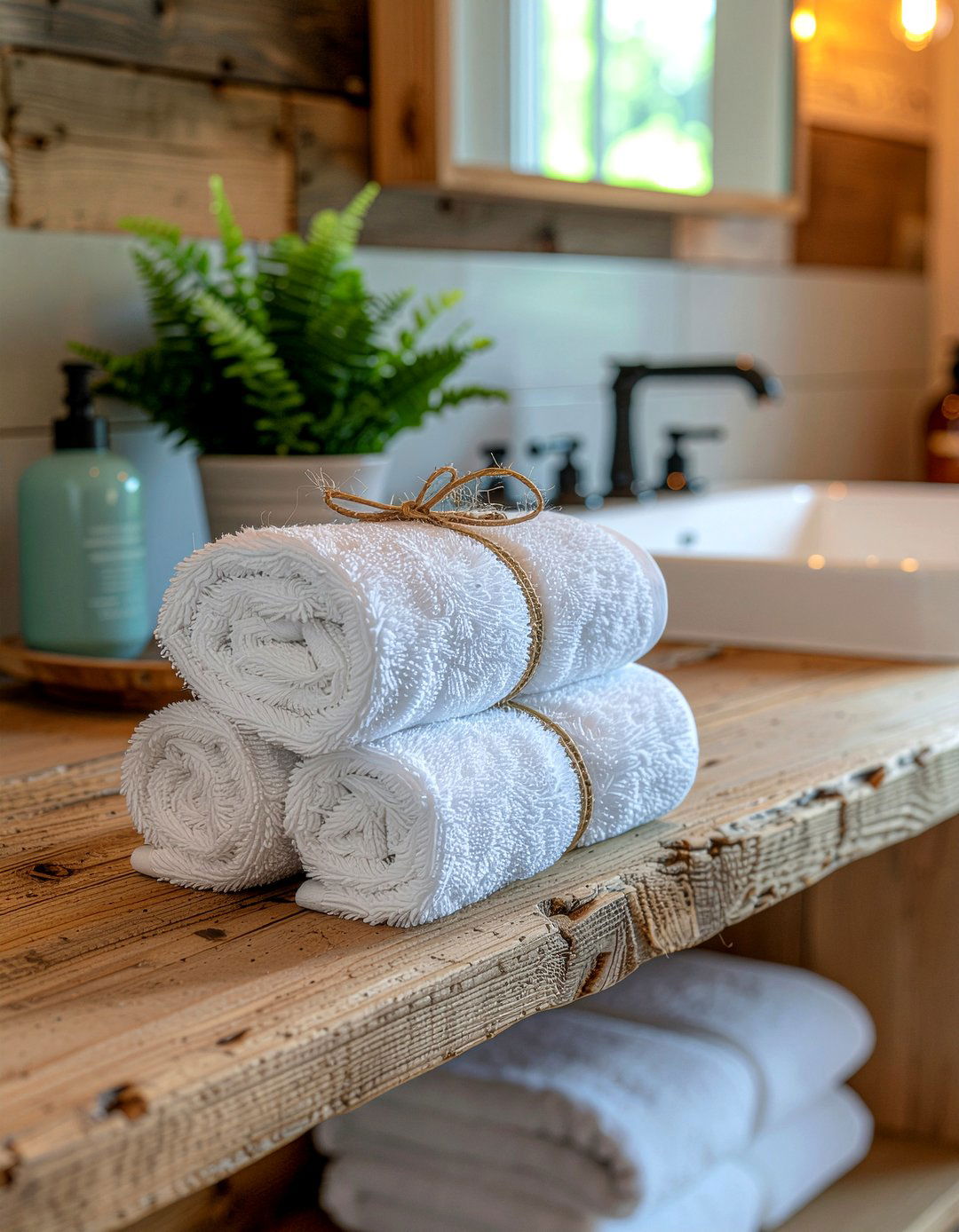 Double Roll Technique - 30 bathroom towel folding ideas