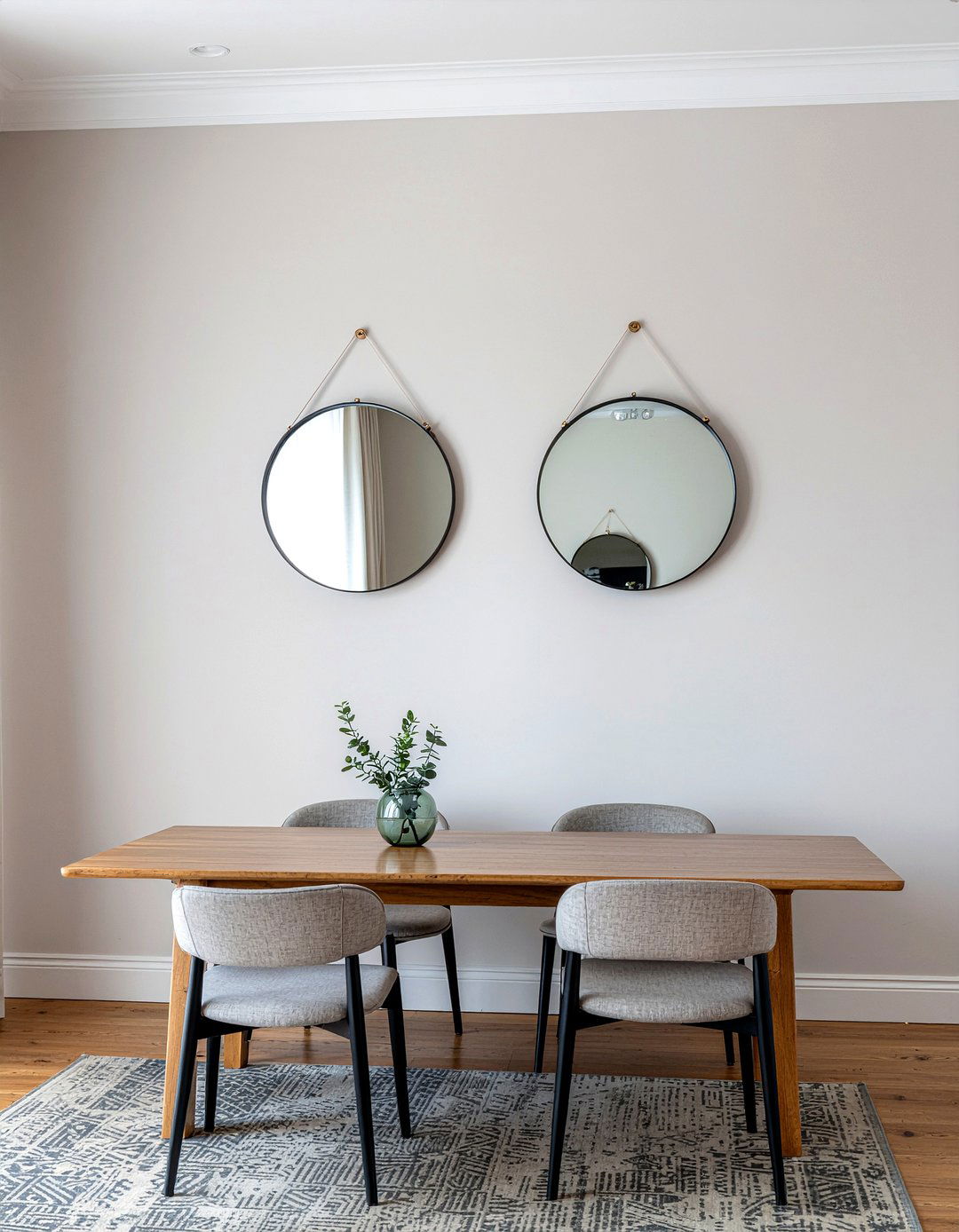 Double Round Mirrors On Dining Room Wall - 30 round mirror dining room ideas