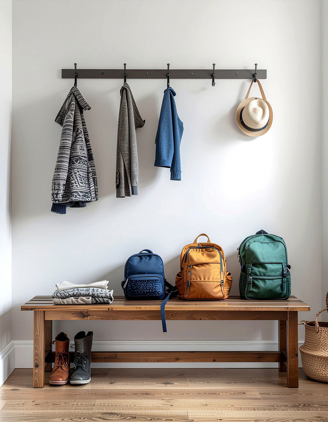 Double Row Coat Hook - 30 entryway coat rack ideas