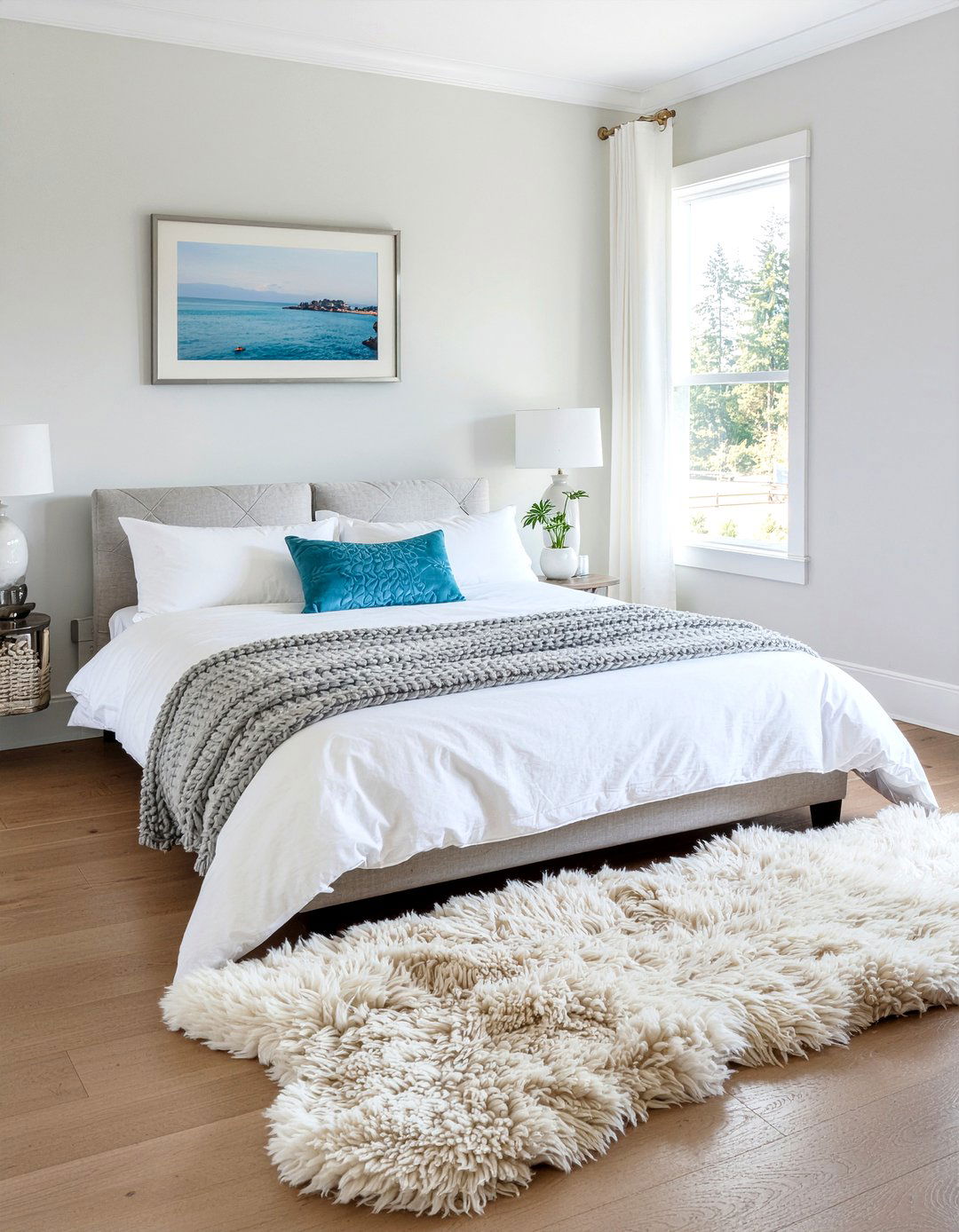 Double Sheepskin Rug - 30 sheepskin bedroom ideas