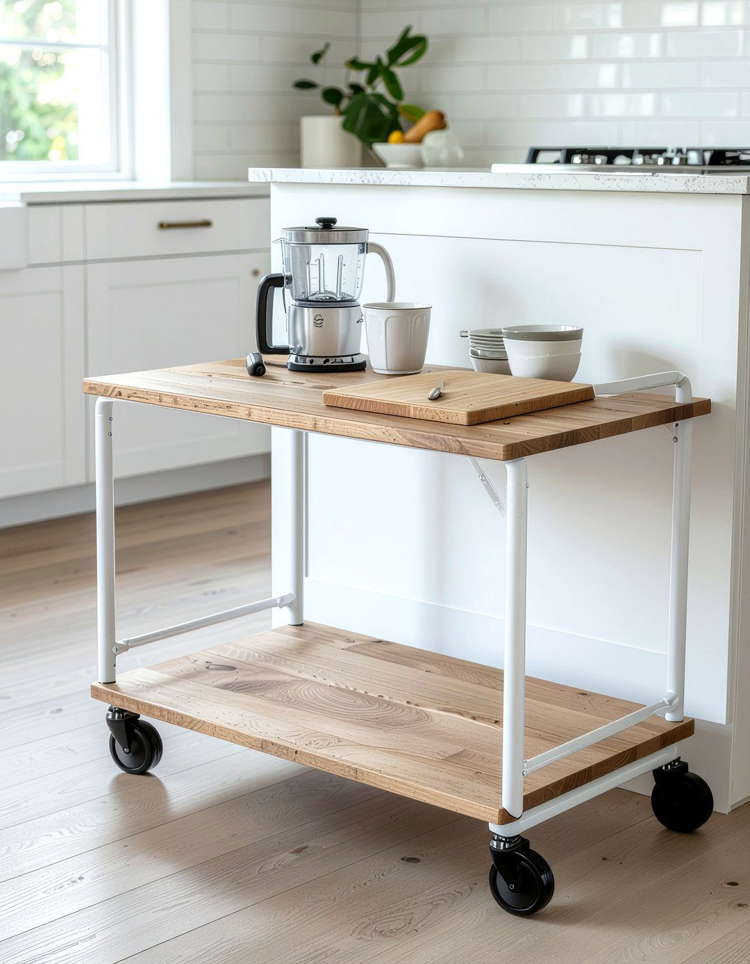 Double Shelf Prep Cart - 30 kitchen cart ideas