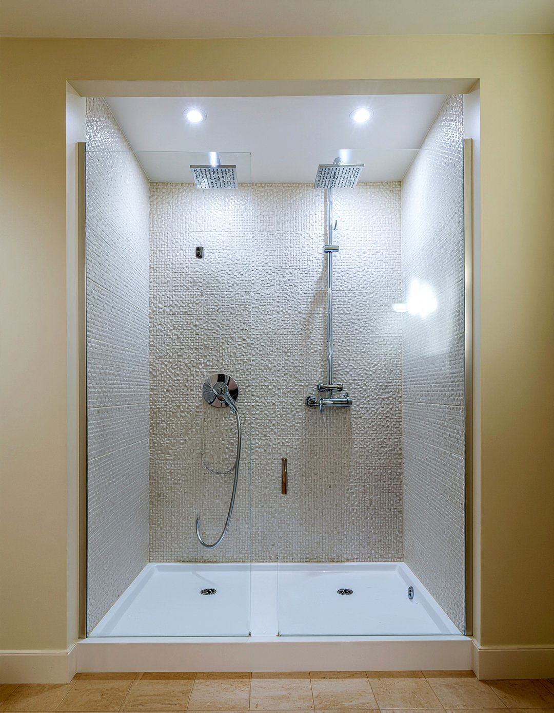 Double Shower Head - 30 new construction bathroom ideas