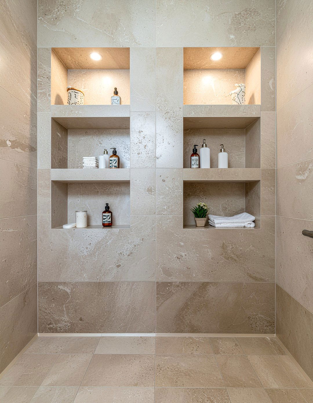 Double Shower Niche - 30 bathroom niche ideas