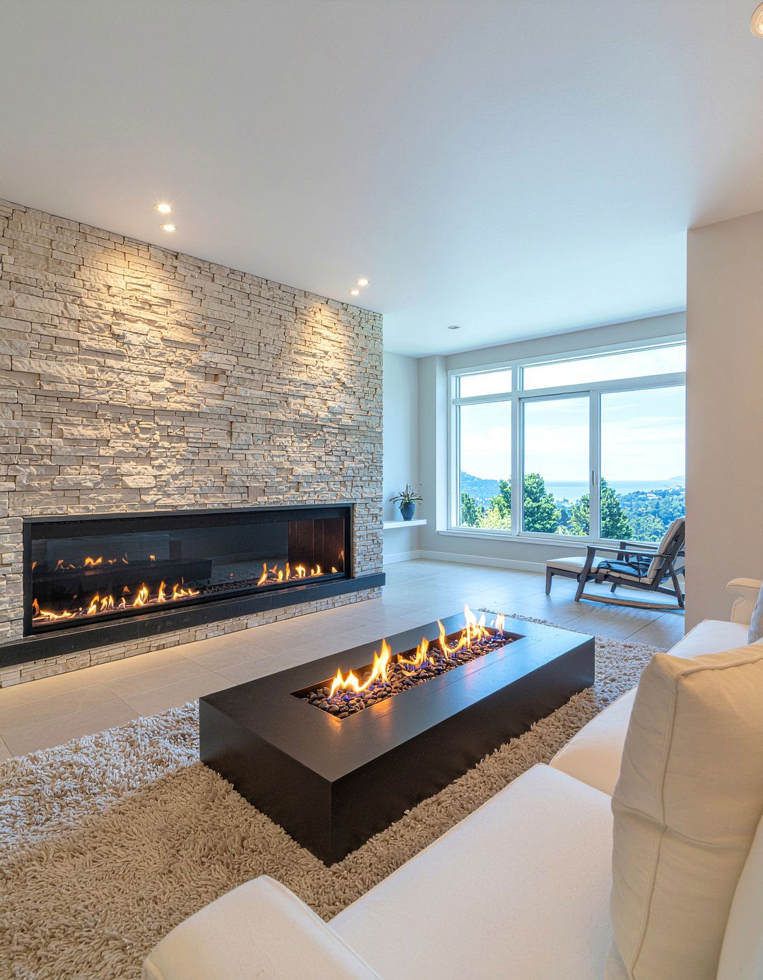 Double Sided Fireplace - 30 bedroom partition ideas