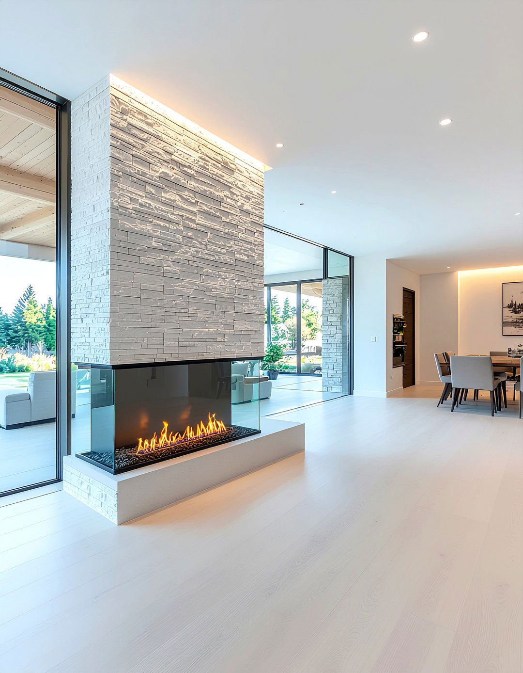 Double Sided Fireplace - 30 fireplace surround ideas