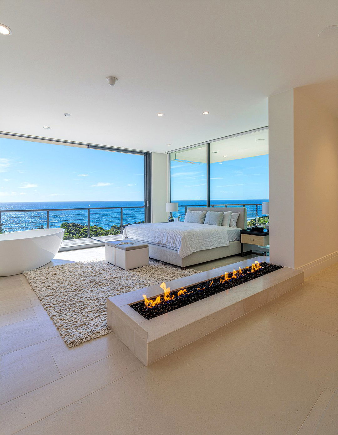 Double Sided Gas Fireplace - 30 bedroom gas fireplace ideas