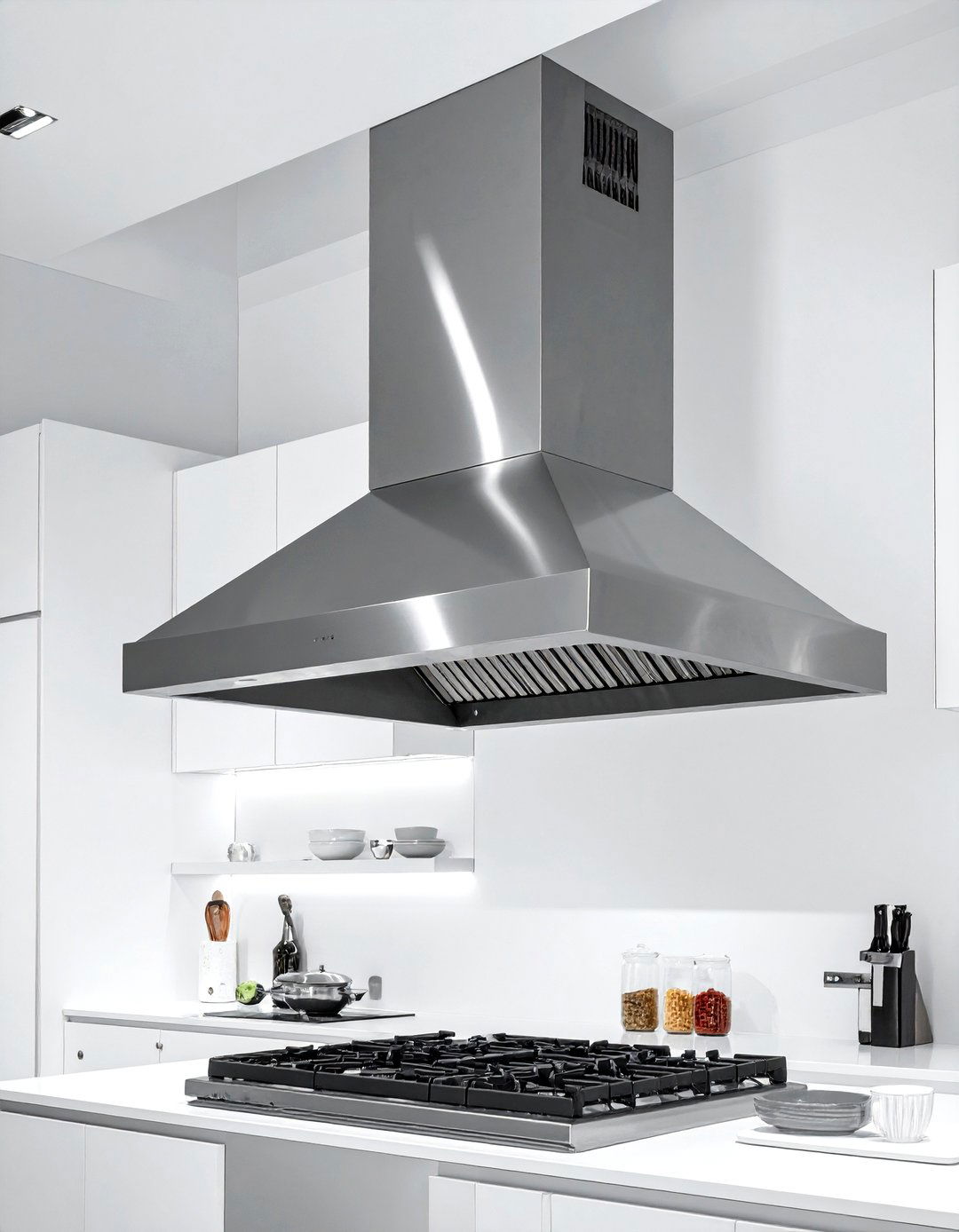 Double Sided Island Hood - 30 kitchen hood ideas
