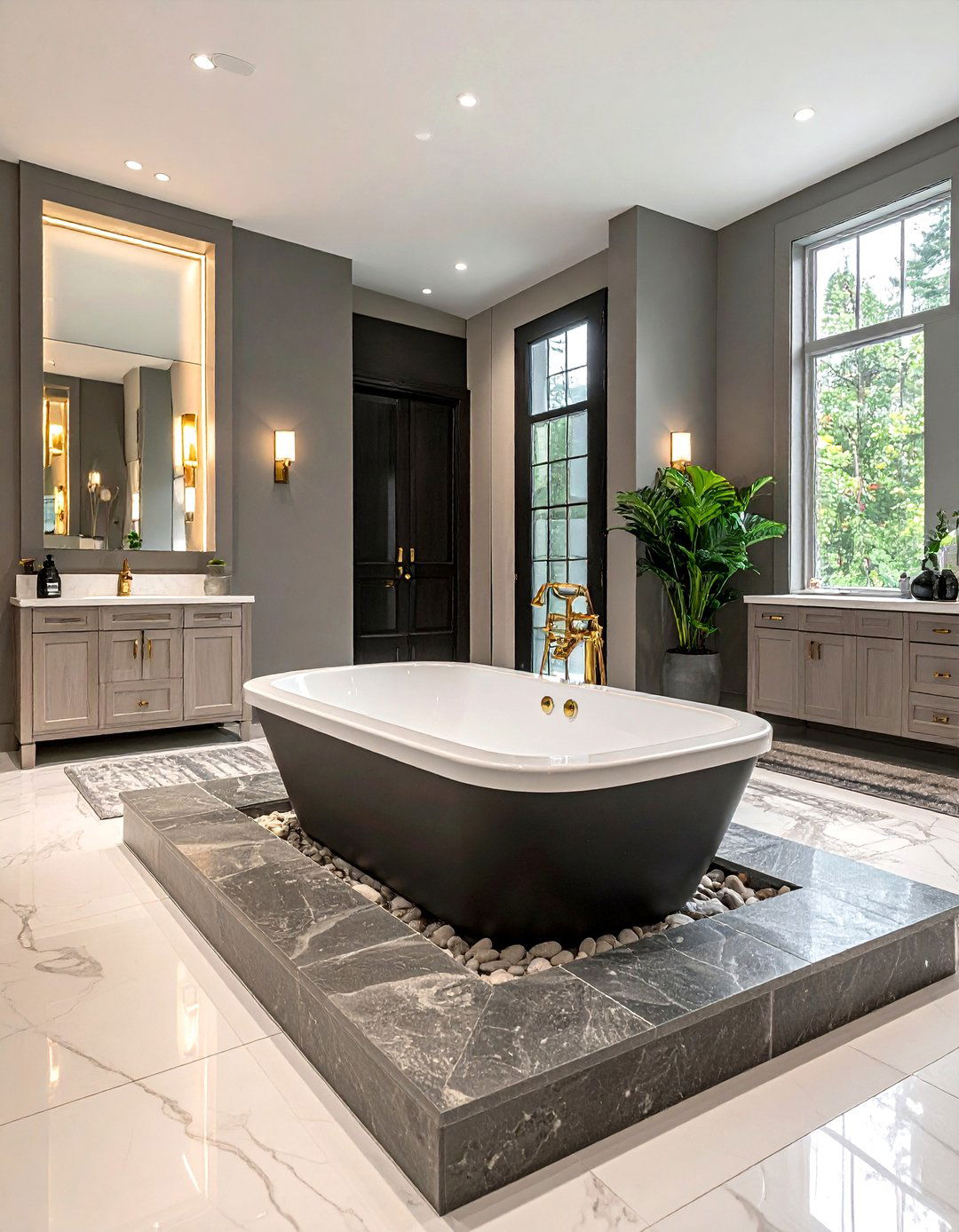 Double Sided Tub - 30 drop-in tub ideas